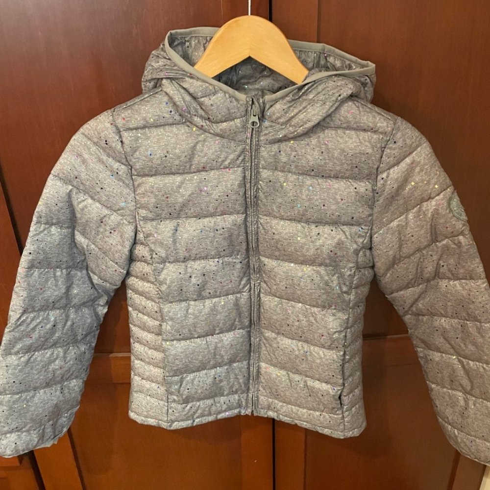 GAP Kids Kids ColdControl Puffer Large Gray Multi-Color Sparkle